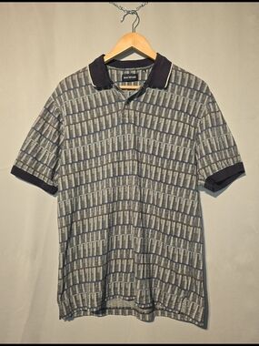 Marc Edwards Brown Geometric Short-Sleeve Polo